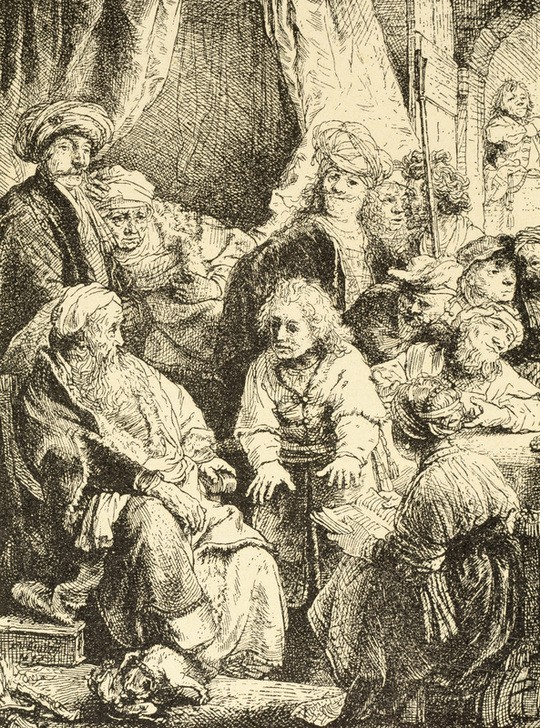 Rembrandt Harmenszoon van Rijn, Joseph seine Träume erzählend (Erzähler,Barock,Altes Testament,Bibel,Niederländische Kunst,Holländische Kunst,Joseph Erzählt Seinen Traum,Zuhörer,Jüdisch-Christlich)