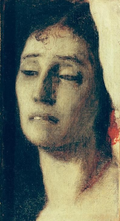 Arnold Böcklin, Kopf eines toten Mädchens (Gesicht, Portrait, Mädchen, Leiche, Mensch, Tod, Symbolismus, Wunschgröße, Klassiker, Wohnzimmer, bunt)