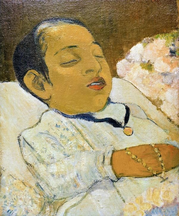 Paul Gauguin, Atiti (Katholische Kirche,Leiche,Mensch,Tod,Völkerkunde,Impressionismus,Aufbahrung,Rosenkranz,Französische Kunst,Land Und Leute)