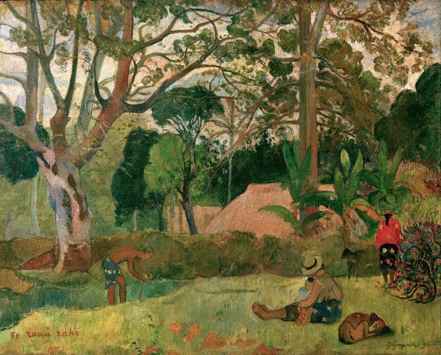 Paul Gauguin, Te raau rahi (Landschaft,Völkerkunde,Naturvölker,Französische Kunst,Exotik,Synthetismus,Dorfleben,Land Und Leute)