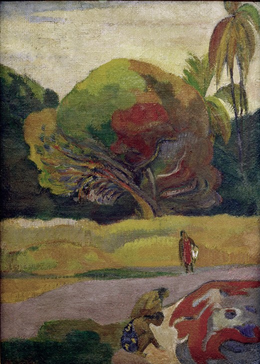 Paul Gauguin, Frauen am Fluß (Frau,Landschaft,Völkerkunde,Fluss,Baum,Französische Kunst,Exotik,Land Und Leute)