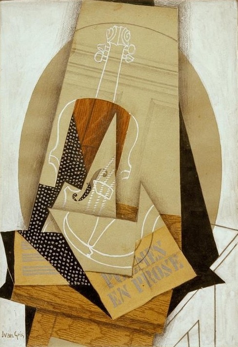 Juan Gris, Composition du violon (Musik, Geige, Instrument,  Kubismus,  Klassische Moderne, Malerei, Wohnzimmer, Treppenhaus, Wunschgröße, bunt)