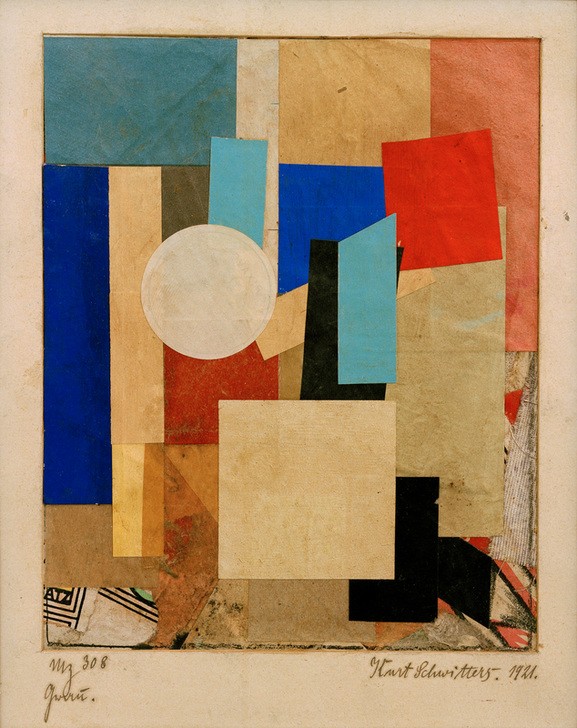 Kurt Schwitters, MZ 308 grau (Klassische Moderne, Malerei, Abstrakt, Collage, Merzbild, Papierschnipsel, geometrische Muster, Dadaismus, Wohnzimmer, Treppenhaus, Wunschgröße, bunt)