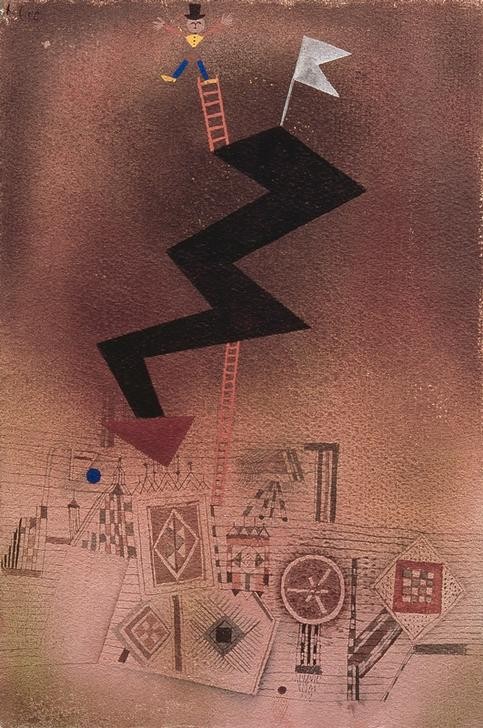 Paul Klee, Gebannter Blitz (Bauhaus,Blitzschlag,Deutsche Kunst,Meteorologie,Blitz, Blitzableiter, Klassische Moderne, Wunschgröße, Wohnzimmer, Treppenhaus)