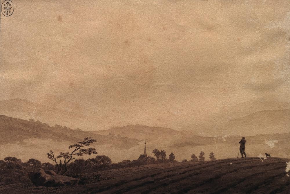 Caspar David Friedrich, Nebelmorgen (Deutsche Kunst,Landschaft,Tageszeiten,Morgen,Nebel,Romantik)