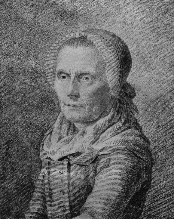Caspar David Friedrich, Bildnis der Mutter Heiden (Deutsche Kunst,Dienstboten,Frau,Mensch,Portrait,Haushälterin,Romantik)