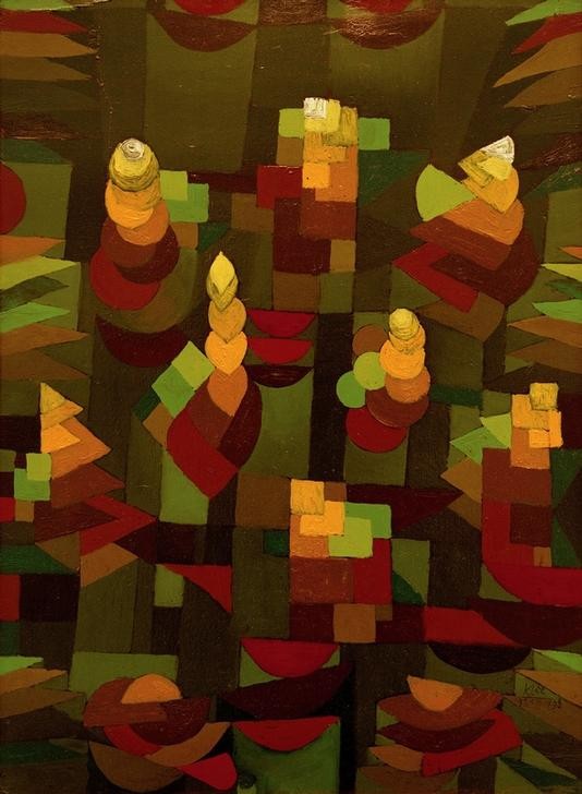 Paul Klee, Pflanzenwachstum (Bauhaus,Botanik,Kunst,Abstrakte Kunst,Wachstum, Klassische Moderne, Wunschgröße, Wohnzimmer, Treppenhaus)