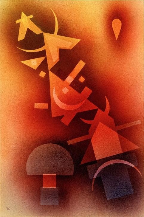 Wassily Kandinsky, Aus kühlen Tiefen (Abstrakte Kunst,Russische Kunst,Unterwasserwelt)