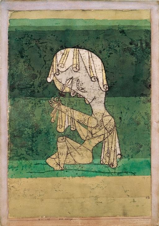 Paul Klee, Die Heilige (Christentum,Deutsche Kunst,Frau,Heilige,Religion, Schleier,Schweizerische Kunst, Klassische Moderne, Wunschgröße, Wohnzimmer, Treppenhaus)