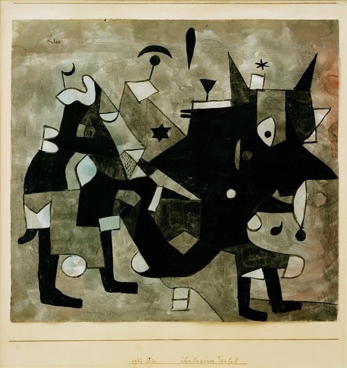 Paul Klee, Überladener Teufel (Deutsche Kunst,Religion,Teufel Und Hölle,Teufel,Schweizerische Kunst, Klassische Moderne, Wunschgröße, Wohnzimmer, Treppenhaus)