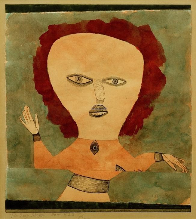 Paul Klee, Schauspieler als Frau (Deutsche Kunst,Rollenbild,Theater,Travestie,Transvestitismus,Schweizerische Kunst,Mann In Frauenrolle)
