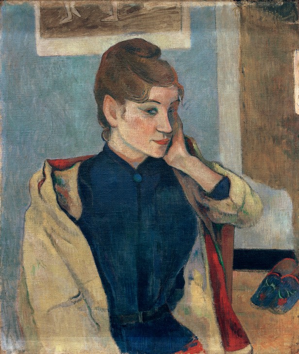 Paul Gauguin, Madeleine Bernard (Frau,Kosmetik,Mensch,Mode,Portrait,Bluse,Französische Kunst,Lidstrich,Blau,Schwester Von Berühmten,Synthetismus,Kopf Stützen,Schule Von Pont-Aven,Frisur)