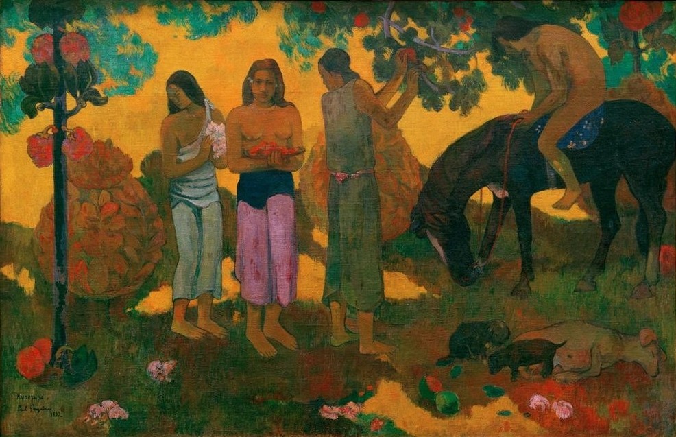 Paul Gauguin, Ruperupe (Ernte,Landschaft,Obst,Pferd (Tier),Völkerkunde,Naturvölker,Hund,Goldenes Zeitalter,Französische Kunst,Reiten,Ureinwohner,Synthetismus,Land Und Leute)