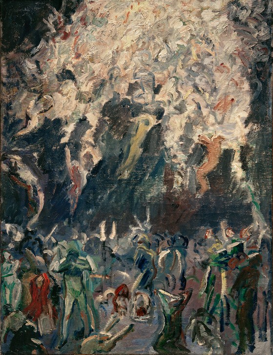 Max Beckmann, untitled (Religion und Glaube, jüngstes Gericht, Menschen, Drama, Verzweifelung, Expressionismus, Wunschgröße, Wohnzimmer, bunt)