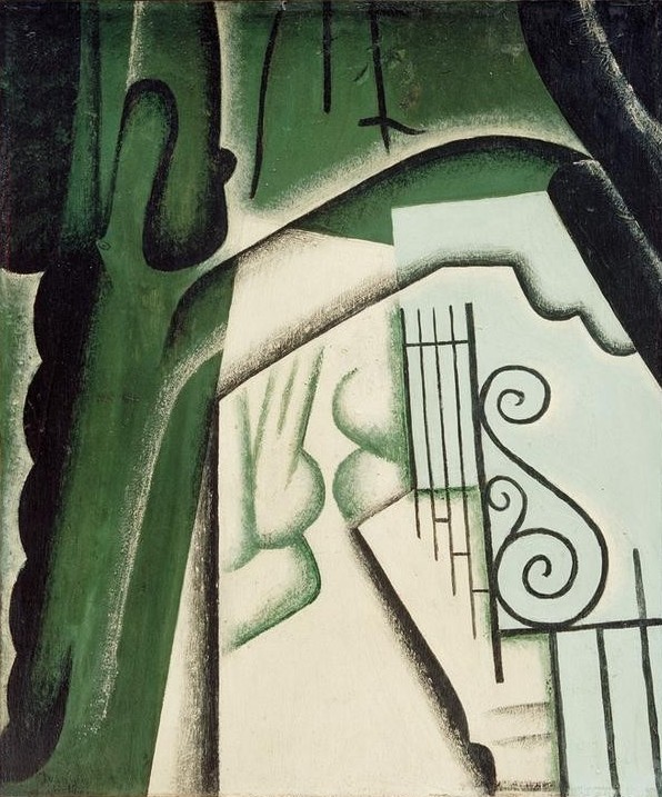 Juan Gris, Le jardin (Garten Und Park, Zaun, Ornamente,  Kubismus,  Klassische Moderne, Malerei, Wohnzimmer, Wunschgröße, bunt)