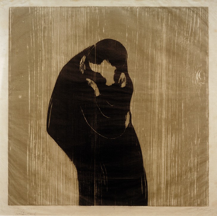 Edvard Munch, Der Kuß IV (Frau,Jugendstil,Kunst,Liebe,Liebe Und Ehe,Liebespaar,Mann,Mensch,Kuss,Umarmung,Norwegische Kunst,Jahrhundertwende,Skandinavische Kunst,Privatsammlung)