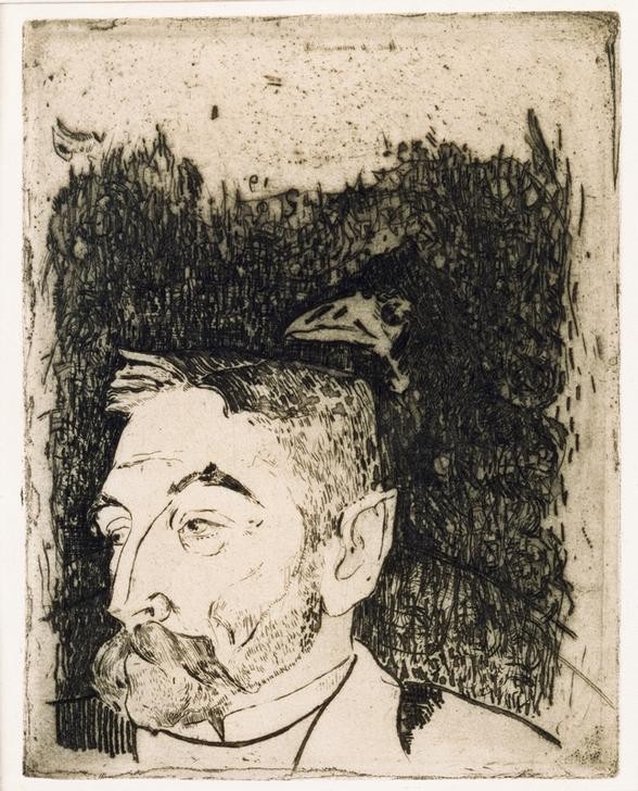 Paul Gauguin, Stéphane Mallarmé (Dichter,Kunst,Literatur,Mann,Vogel,Rabe,Portrait,Französische Kunst,Kopf,Person)