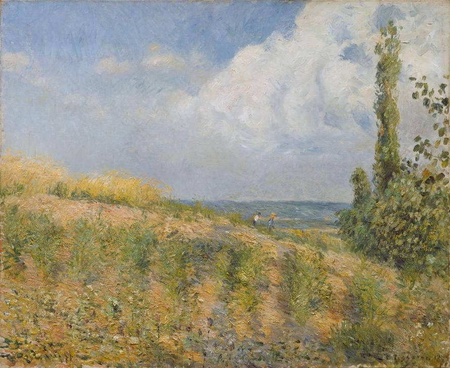 Camille Pissarro, Landschaft mit aufziehendem Gewitter (Gewitter,Himmel (Natur),Kunst,Landschaft,Meteorologie,Impressionismus,Französische Kunst)