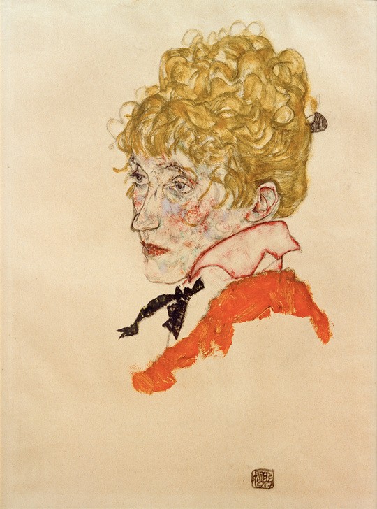 Egon Schiele, Bildnis Edith Schiele (Ehefrau,Frau,Kunst,Maler (Künstler),Zeichner,Ehefrau Von Berühmten,Portrait,Expressionismus,Künstlerfrau,Österreichische Kunst,Traurigkeit,Kopf,Junge Frau,Hochfrisur,Halbprofil,Person)