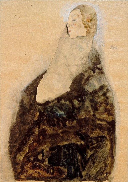 Egon Schiele, Schlafende (Frau,Kunst,Portrait,Expressionismus,Österreichische Kunst,Schlafen (Schlaf))