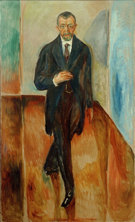 Edvard Munch, Thorvald Lochen (Herrenmode,Beamter,Jurist,Kunst,Mann,Portrait,Anzug,Expressionismus,Weste,Norwegische Kunst,Eleganz,Skandinavische Kunst,Ganzfigurig,Person)