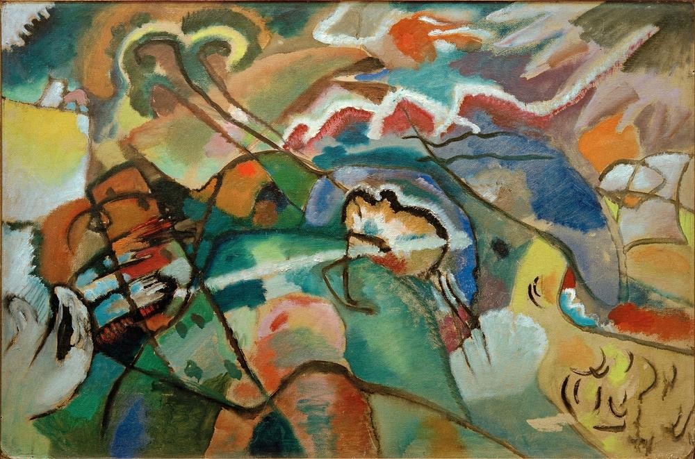 Wassily Kandinsky, Bild mit weißem Rand (Kunst,Der Blaue Reiter,Abstrakte Kunst,Russische Kunst)