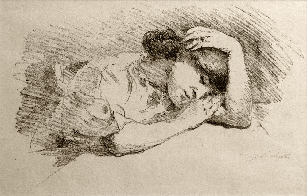 Lovis Corinth, Schlafende (Deutsche Kunst,Frau,Kunst,Junge Frau,Schlafen (Schlaf),Im Sitzen Schlafen)