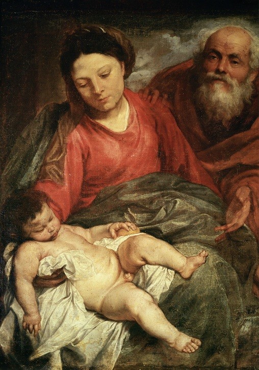 Anthonis van Dyck, The Holly Family (Heilige Familie, Maria, Joseph, Chrituskind, Religion, Bibel, Neues Testament, Barock, Klassiker, Wunschgröße, Wohnzimmer)