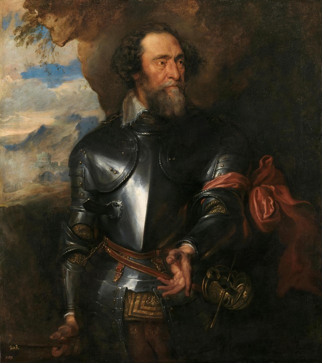 Anthonis van Dyck, count Enrique de Bergh (Portrait, Bildnis, Mann, Offizier, Adeliger, Rüstung, Harnisch, Prunk, Barock, Klassiker, Wunschgröße, Wohnzimmer)