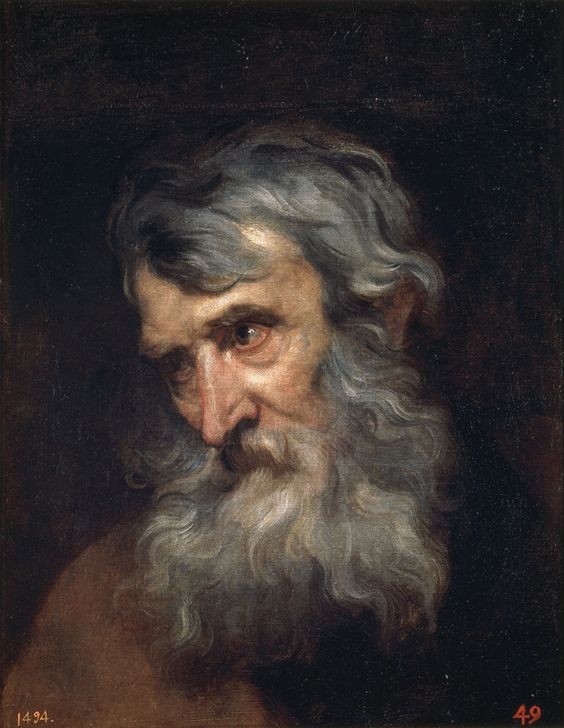 Anthonis van Dyck, The Head of an Old Man’, 1618–1620 (Portrait, Gesicht, Bildnis, Halbprofil, alter Mann, grauer Bart,  Barock, Klassiker, Wunschgröße, Wohnzimmer)