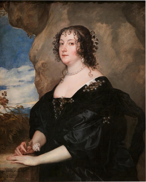 Anthonis van Dyck, Beatrix de Vere, Gräfin von Oxford (Portrait, Bildnis, Frau, Adelige, Prunk, Felsen, Persönlichkeiten, Barock, Klassiker, Wunschgröße, Wohnzimmer)