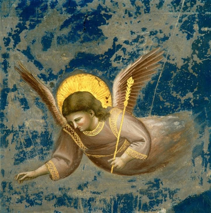 Giotto di Bondone, Die Darbringung im Tempel (Engel, Himmelswesen, Flügel, Klassiker, Gotik, Religion, Christentum, Malerei, Wunschgröße, Schlafzimmer, Wohnzimmer, bunt)