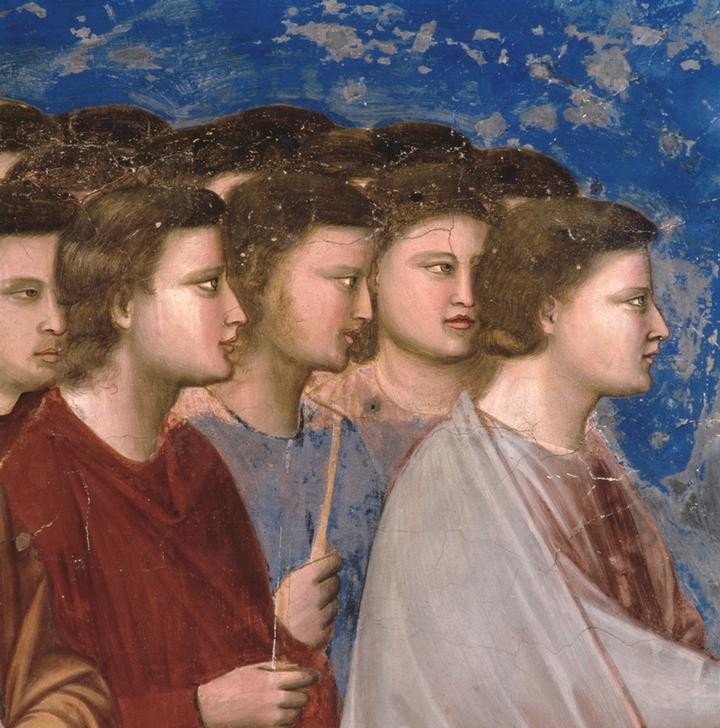 Giotto di Bondone, Die Niederlegung der Stäbe im Tempel (Marienleben, Verlobung, Freier, Brautwahl, Klassiker, Gotik, Religion, Christentum, Neues Testament, Malerei, Detail, Wunschgröße, Schlafzimmer, Wohnzimmer, bunt)