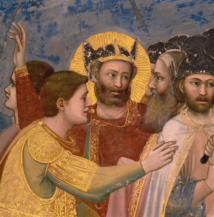Giotto di Bondone, Die Kreuzigung (Passion, Jesus Christus, Schächer, Klassiker, Gotik, Religion, Christentum, Neues Testament, Malerei, Detail, Wunschgröße, Schlafzimmer, Wohnzimmer, bunt)