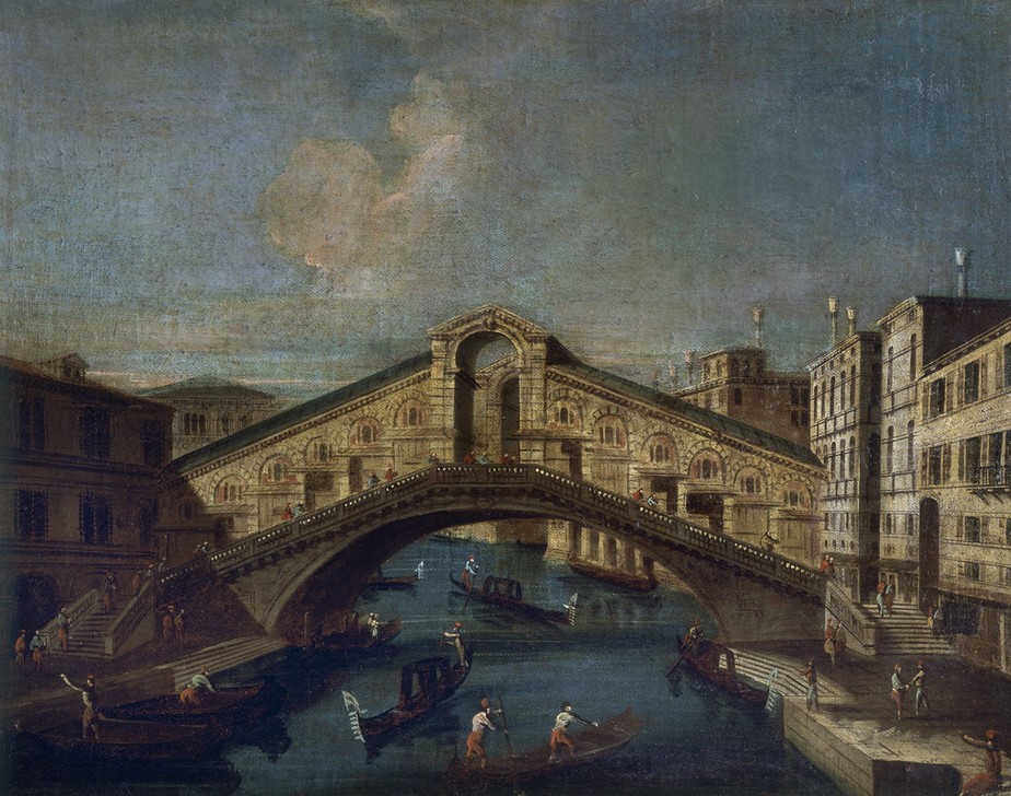 Giovanni Antonio Canaletto, PUENTE RIALTO – SIGLO XVIII (Architektur, Städte, Venedig, Vedute, Architektur, Canal Grande, Gondeln, Boote, Rialtobrücke, Wahrzeichen, Barock, Klassiker, Wunschgröße, Wohnzimmer)