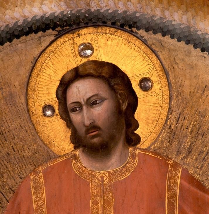Giotto di Bondone, Das Jüngste Gericht (Jesus Christus, Himmel, Apokalypse, Gesicht, Heiligenschein, Klassiker, Gotik, Religion, Christentum, Neues Testament, Malerei, Detail, Wunschgröße, Schlafzimmer, Wohnzimmer, bunt)