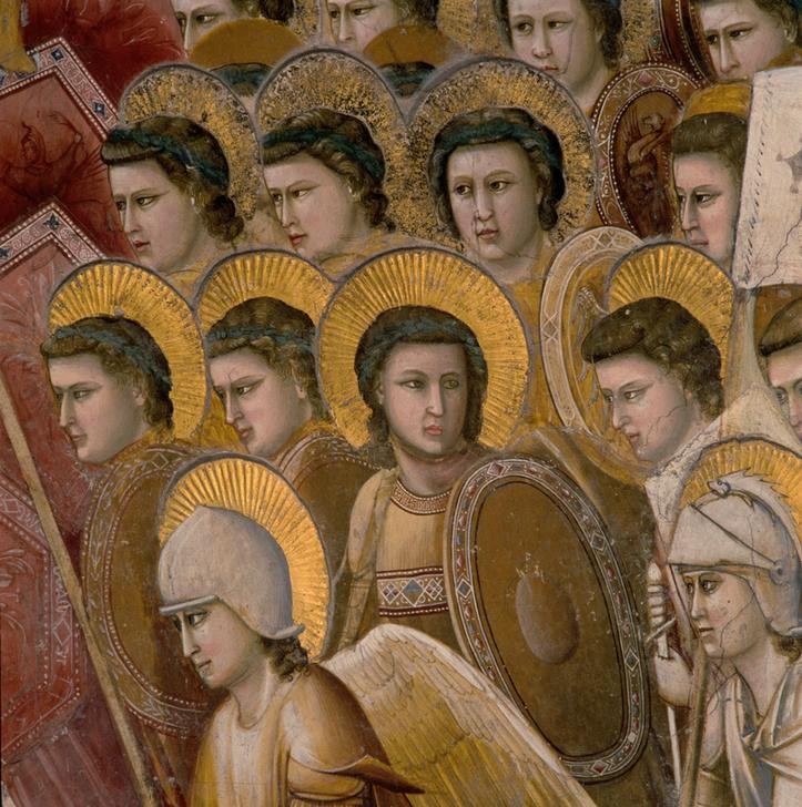 Giotto di Bondone, Das Jüngste Gericht (Himmelsreich, Seligen, Apokalypse, Engel, Klassiker, Gotik, Religion, Christentum, Neues Testament, Malerei, Detail, Wunschgröße, Schlafzimmer, Wohnzimmer, bunt)