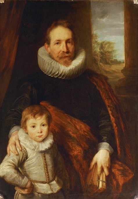 Anthonis van Dyck, Bildnis eines Vaters mit seinem Sohn (Guillaume Richardot u (Portraits, Bildnisse, Vater und Sohn, Adeliger, Mann, Sohn, Prunk, Barock, Klassiker, Wunschgröße, Wohnzimmer)