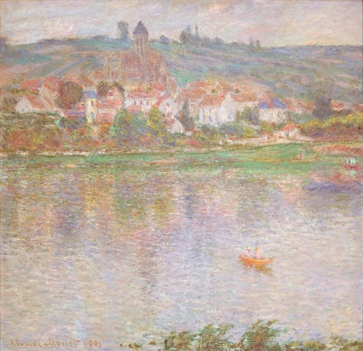 Claude Monet, Die Stadt Vetheuil (Landschaft,Impressionismus,Fluss,Französische Kunst)