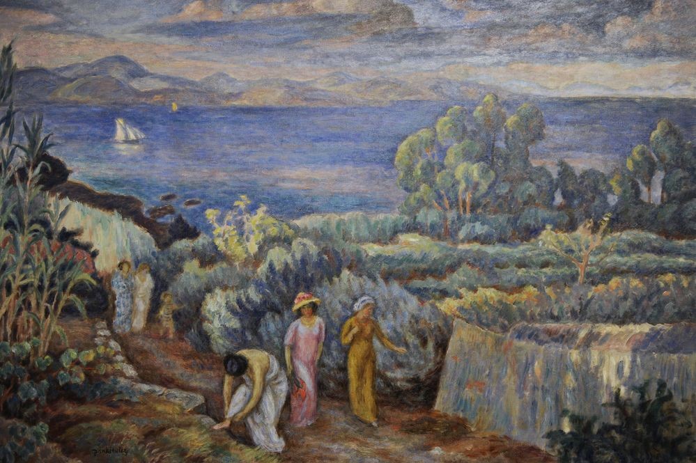 Jozef Pankiewicz, Return from a Swim (The Sea near St Tropez), c. 1911 (Landschaft, Landschaftsmalerei, Meer, Küste, Abendstimmung, Heimweg, Frauen, Klassische Moderne, Impressionismus, Malerei, Wunschgröße, Wohnzimmer)