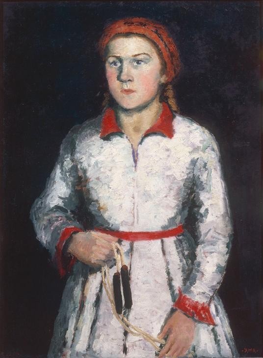 Kasimir Malewitsch, Bildnis der Tochter des Künstlers (Frau,Mensch,Portrait,Frau Im Sozialismus,Junge Frau)
