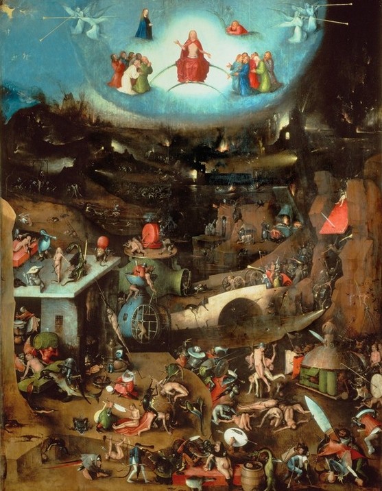 Hieronymus Bosch, Das Weltgericht (Christentum,Laster,Religion,Renaissance,Akt,Triptychon,Dämon,Neues Testament,Bibel,Antichrist,Teufel,Jüngstes Gericht,Hölle,Gottvater,Phantastische Kunst,Apokalypse,Niederländische Kunst,Satan)