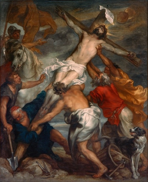 Anthonis van Dyck, Die Kreuzaufrichtung (Kreuzigung, Hinrichtung, Jesus Christus, Passion, Schergen, Sonnenfinsternis, Christentum, Religion, Neues Testament, Bibel, Barock, Klassiker, Wunschgröße, Wohnzimmer)