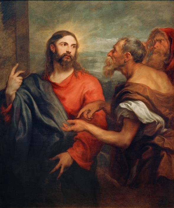 Anthonis van Dyck, Der Zinsgroschen (Jesus Chrisus, Pharisäer, Münze, Hand, Religion, Neues Testament, Bibel, Barock, Klassiker, Wunschgröße, Wohnzimmer)