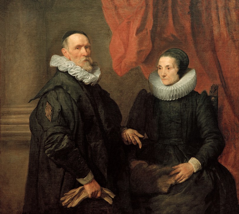Anthonis van Dyck, Jan de Wael und seine Frau Gertrude de Jode (Ehepaar,Flämische Kunst,Künstler,Mode,Barock,Künstlerfrau,Bürgertum,Halskrause,Niederländische Kunst,Doppelportrait,Person)