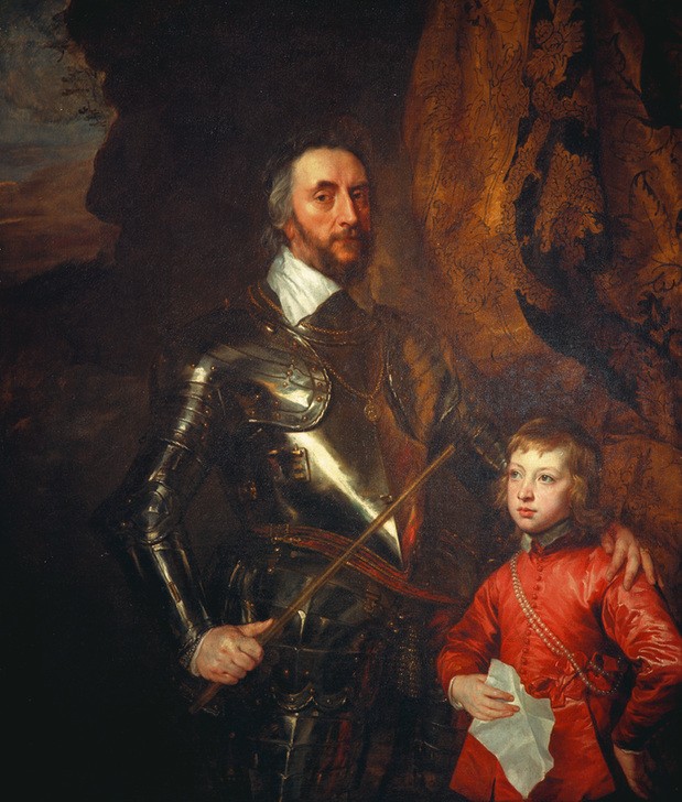 Anthonis van Dyck, Thomas Howard, Graf von Arundel, mit seinem Enkelsohn Thoma (Adel, Prunk, höfisch, Reichtum, Rüstung, Familie, Portraits, Persönlichkeiten, Barock, Klassiker, Wunschgröße, Wohnzimmer)