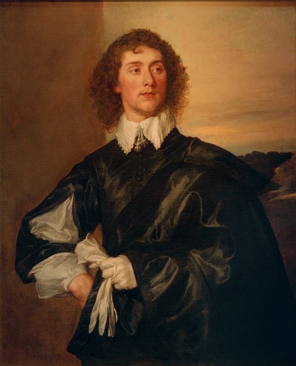 Anthonis van Dyck, Thomas Hanmer (Mann, Adel, höfisch, Persönlichkeiten, Portrait, Handschuh,  Eleganz, Barock, Klassiker, Wunschgröße, Wohnzimmer)