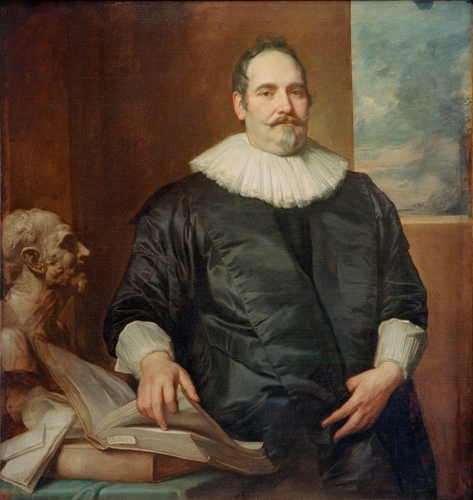Anthonis van Dyck, Justus van Meerstraeten (Jurist, Gesetzbuch, Mann,  Portrait, Büste, Halbfigur, Skulptur, Amtstracht, Halskrause, Barock, Klassiker, Wunschgröße, Wohnzimmer)