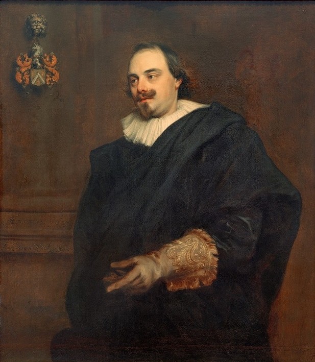 Anthonis van Dyck, Pieter Stevens (Mann, Bürgertum, Personen, Familienwappen, Heraldik,  Portrait,  Barock, Klassiker, Wunschgröße, Wohnzimmer)