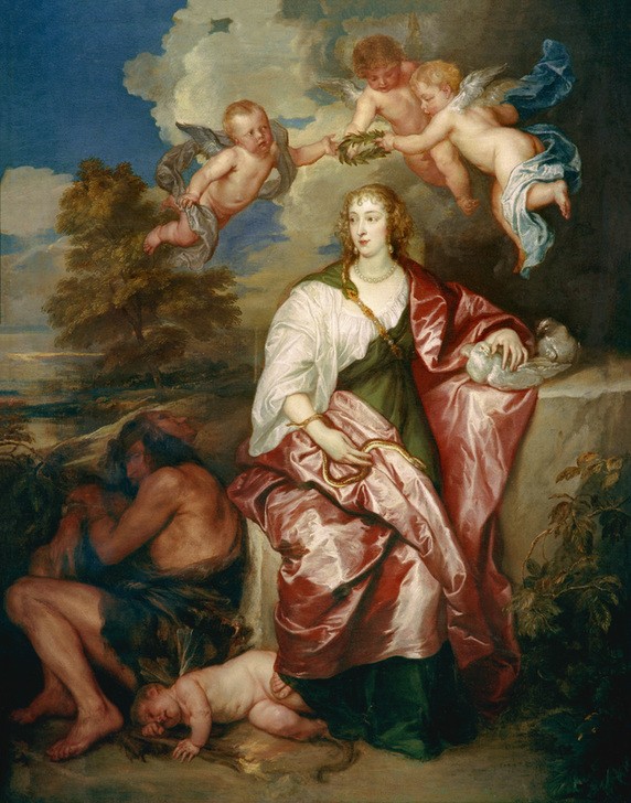 Anthonis van Dyck, Venetia Digby als Prudenzia (Allegorie, Prudenzia, Kadinaltugend, Klugheit  Schlange, Taube, Barock, Portrait, Lorbeerkranz, Genius, Barock, Klassiker, Wunschgröße, Wohnzimmer)